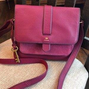 Raspberry wine crossbody purse